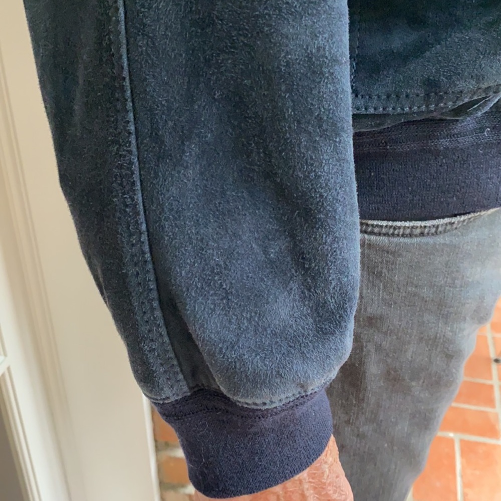 REAL SUEDE NAVY MENS JACKET MADE IN ITALY NWOT - Picture 7 of 16